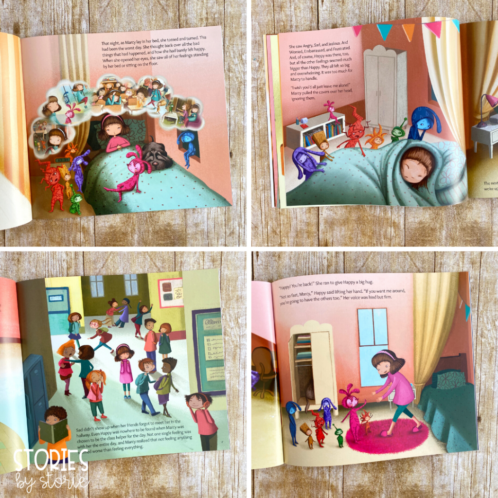 Marcy's Having All the Feels explores how it is normal to feel sad, frustrated, angry, embarrassed, and more. This book helps students identify and name the way they feel in different situations.