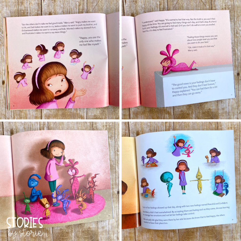 Marcy's Having All the Feels explores how it is normal to feel sad, frustrated, angry, embarrassed, and more. This book helps students identify and name the way they feel in different situations.