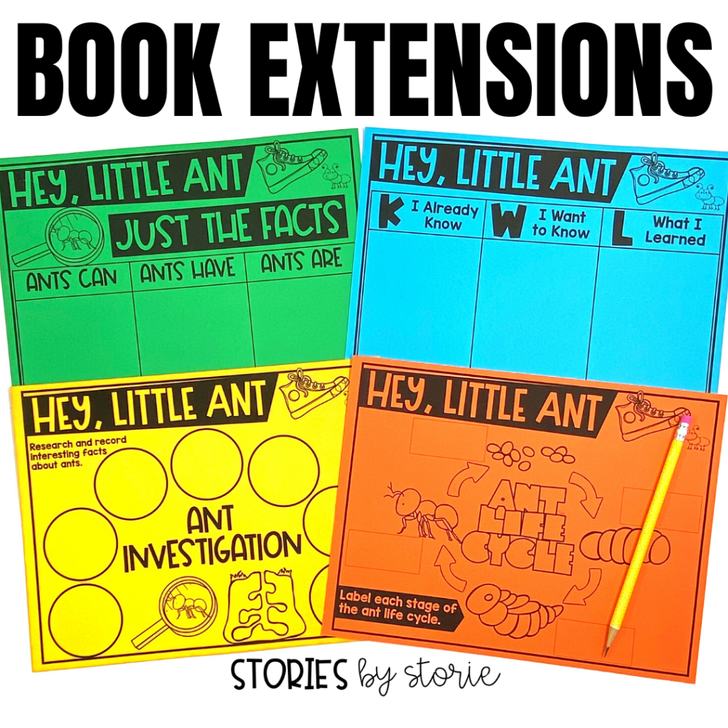 After reading Hey, Little Ant, your students can research ants on their own. Students can record their new learning on these graphic organizers.