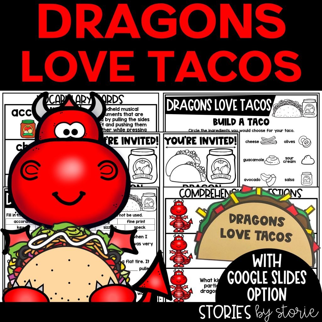 This Dragons Love Tacos book companion contains comprehension questions, vocabulary practice, graphic organizers, a taco craft, and more!