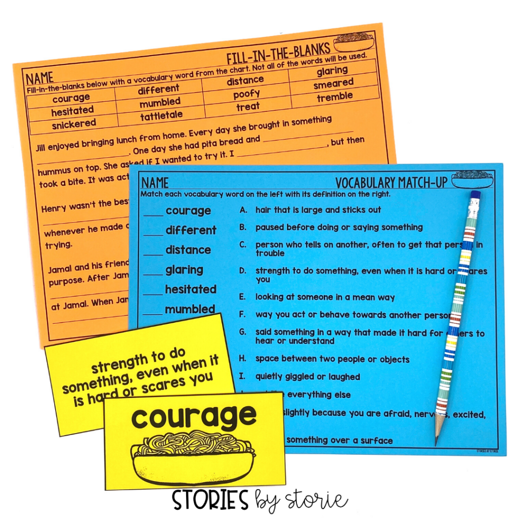 While reading Spaghetti in a Hot Dog Bun, students can focus on key vocabulary from the text using these vocabulary cards and activities.