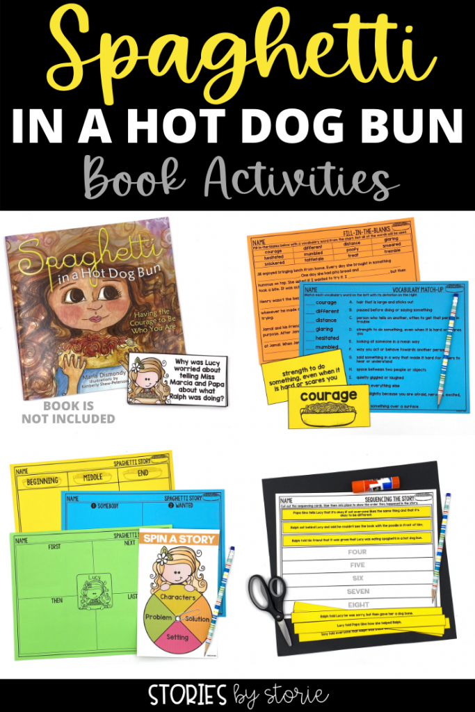 This book companion contains activities for the book Spaghetti in a Hot Dog Bun by Maria Dismondy. It includes comprehension questions, vocabulary activities, graphic organizers, and a spaghetti in a hot dog bun craft.