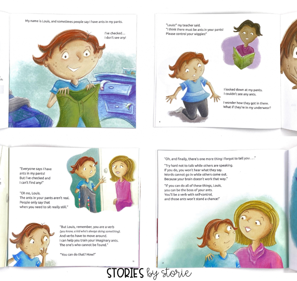 Here's a little peek inside Julia Cook's latest book, I Have Ants in My Pants!