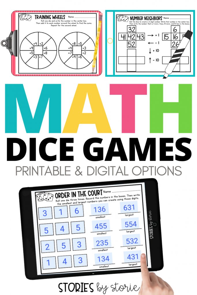Kids love to play dice games! Add these math activities to your centers, math rotations, or fast finishers bin to boost engagement. There is also a digital option for Google Slides so students can play the games in the classroom or at home.