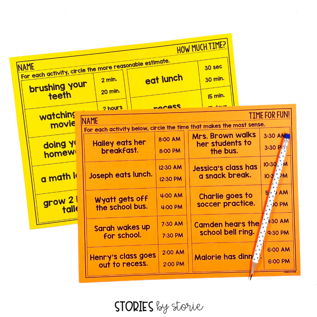 After reading Little Hoot, students will complete these time-themed activities. These focus on AM vs PM and estimating lengths of time.