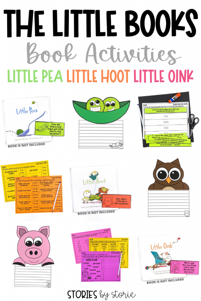 Are you getting ready to read Little Pea, Little Hoot, or Little Oink? Here are discussion questions, writing crafts, and other activities to pair with each book.
