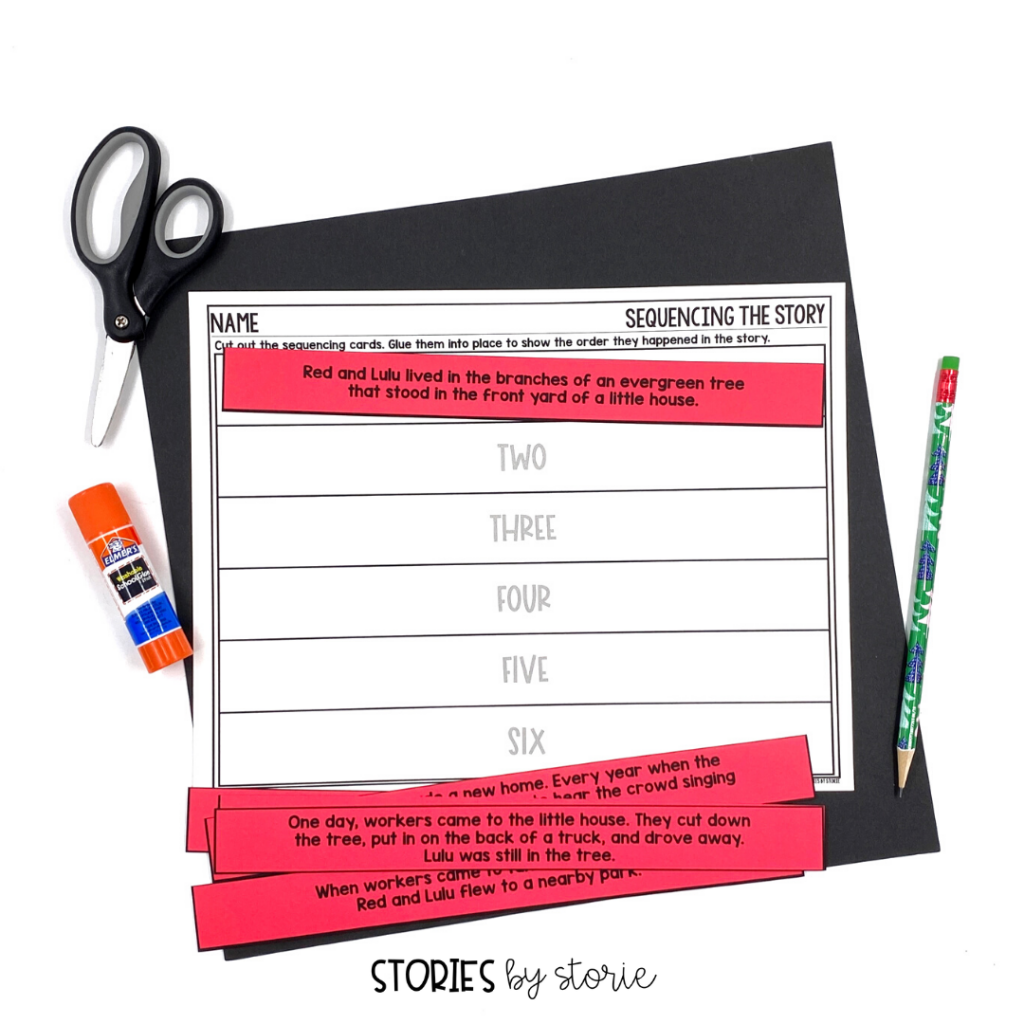 After reading Red and Lulu, students can put the story back together with this cut and paste sequencing activity.