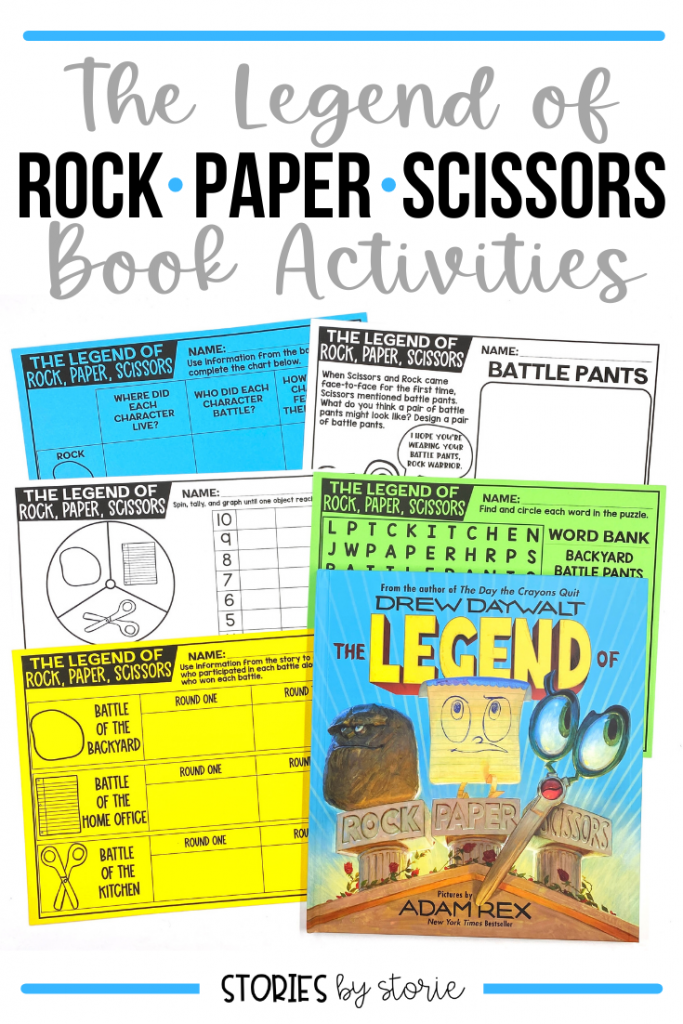 When kids must decide who goes first, they often turn to a quick game of Rock Paper Scissors. But have you ever wondered how that game got started? Drew Daywalt and Adam Rex teamed up to offer a humorous take on the game. Here are a few activities to pair with The Legend of Rock, Paper, Scissors.