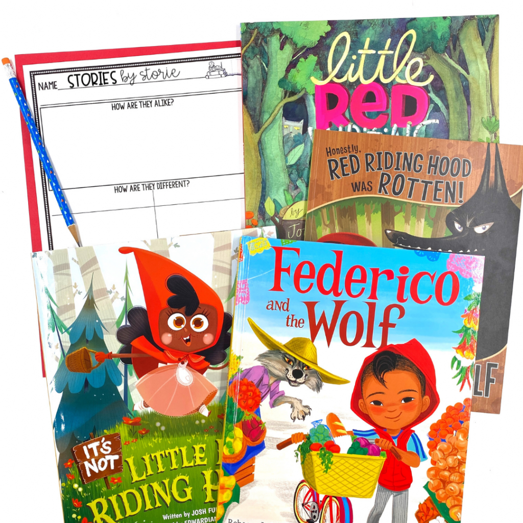 Reading multiple versions of Little Red Riding Hood is a great way for students to work on comparing and contrasting. Most students are familiar with the original, which makes it easier to note the similarities and differences with the characters, setting, plot, and even the illustrations.