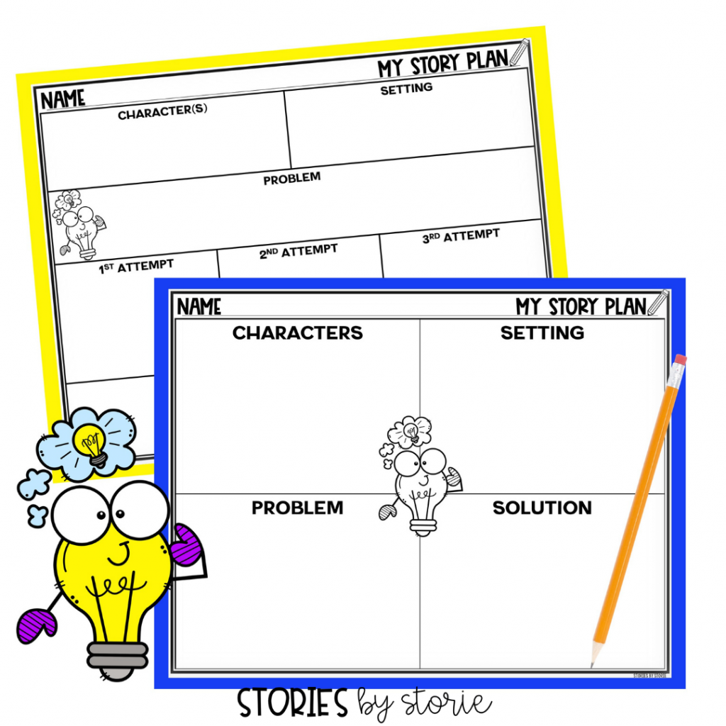 Once students have selected some cards from the idea jar, they can plan out their story with these graphic organizers.