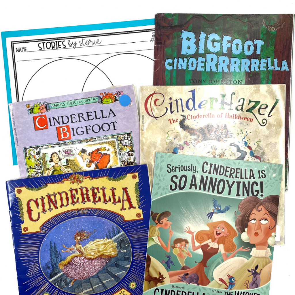 If your students have read several versions of Cinderella, now would be a great time to compare and contrast those stories. Students can write the similarities and differences with the characters, setting, plot, and illustrations.