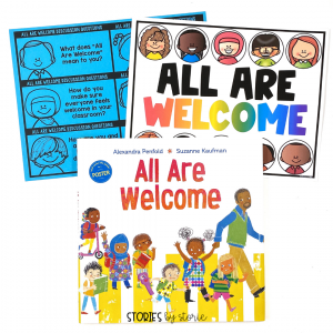 The beginning of the school year is often a combination of excitement, nerves, and possibilities. One of my favorite books to start the year is All Are Welcome. This book lets young children know that no matter what, they have a place, they have a space, they are welcome in their school. Here are a few activities you can pair with this book.