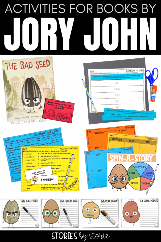 Are you reading The Food Group series by Jory John and Pete Oswald? I have created character writing crafts along with comprehension and vocabulary activities for each book. Whether you're reading The Bad Seed, The Good Egg, The Cool Bean, or the Couch Potato, these activities will keep your students engaged with the text.