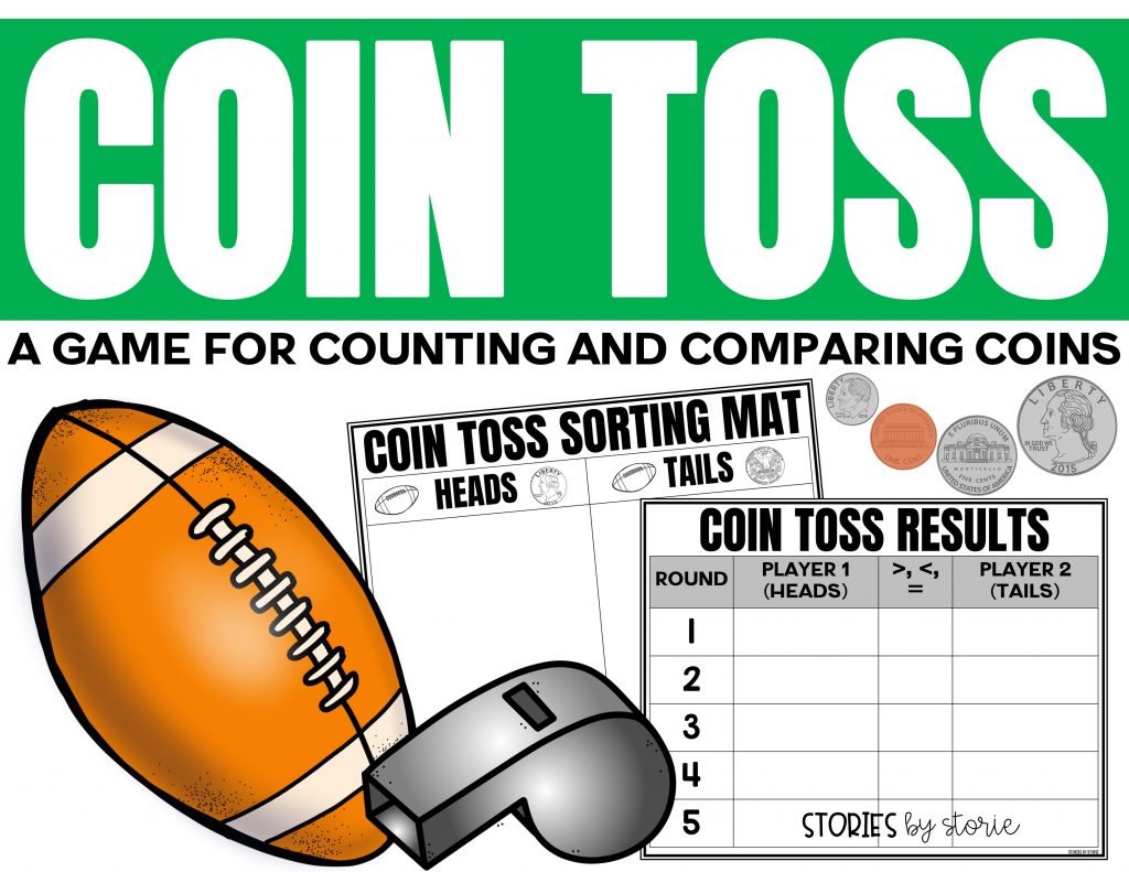 Many students need a lot of opportunities to identify, sort, and count coins. This coin toss game will help your students practice these skills in a fun way and it can easily be differentiated for your students. 