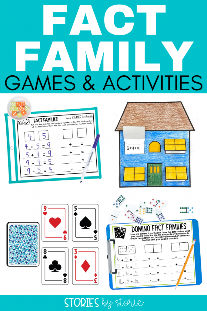 Learning fact families not only helps with fact fluency, but it also helps give students the strategies they need to solve larger addition and subtraction problems. Here are several games and activities to help students with fact families and related facts.
