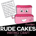 After reading Rude Cakes, students can create this writing craft. The rude cake can stand alone or be paired with a piece of writing about being polite or using good manners.