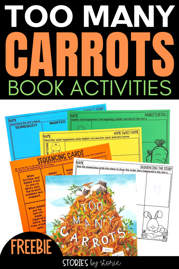 Do you love a story that combines a good message with cheerful illustrations and a little humor? Then you should read Too Many Carrots by Katy Hudson. I've put together a few activities you can pair with this cute story.