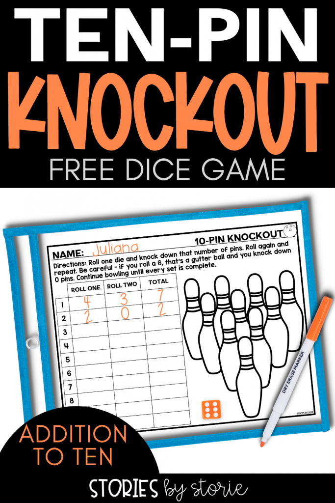 Many students need additional practice with their fact fluency. I like to make sure they have a solid foundation with addition facts to ten before moving onto larger problems. Here's a fun dice game with a bowling theme to help students practice addition to ten.