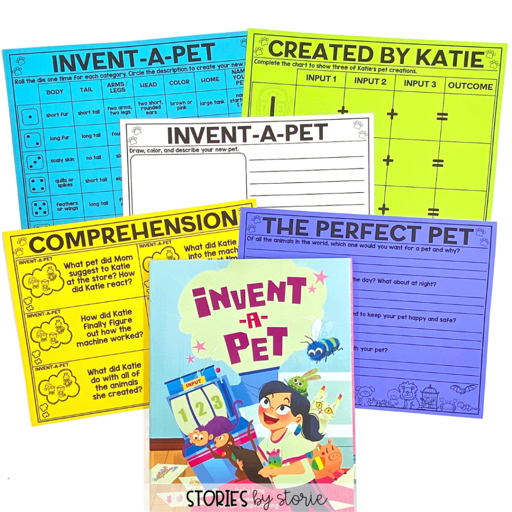 Looking for activities to pair with Invent-a-Pet by Vicky Fang? I've put together a set of discussion questions, a graphic organizer, and a dice activity where students roll to create a brand new pet! 