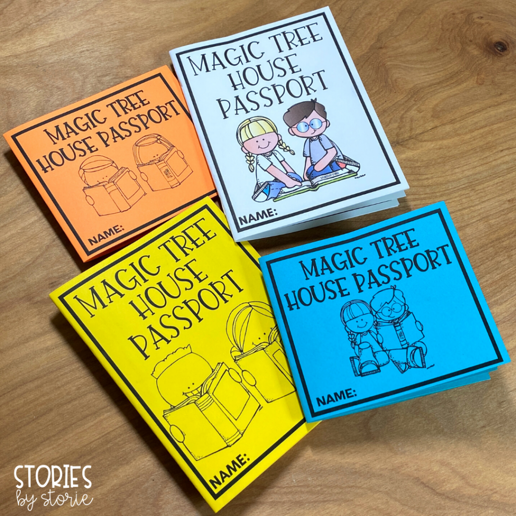 To become a Tree House Traveler, your students will begin with a Magic Tree House Passport. The booklets come in two sizes. Each booklet has four different cover options. Print these pages in color or black and white.