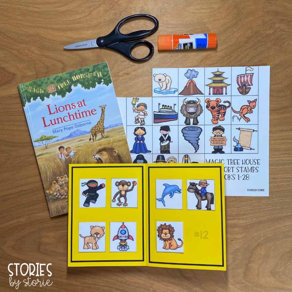 For second or third grade students, the Magic Tree House series can be read independently or with your book clubs or small groups. You can print out a set of passport stamps for each student. As a student finishes a book in the series, they can cut out the matching stamp and glue it on top of the corresponding number in the passport booklet.