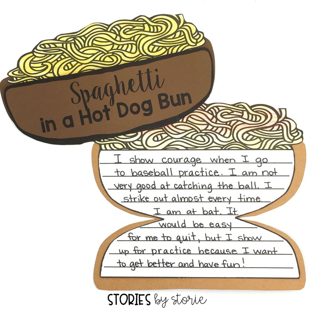 Having the courage to be yourself is tricky for many people. Inside this writing craft, students share one way they show courage in their everyday life. This craft pairs perfectly with Spaghetti in a Hot Dog Bun by Maria Dismondy.