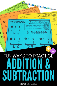 Looking for new ways to make addition and subtraction practice more fun and engaging? Here are several low-prep ideas that help students build their math fact fluency. This includes riddles, spinners, mazes, and more!