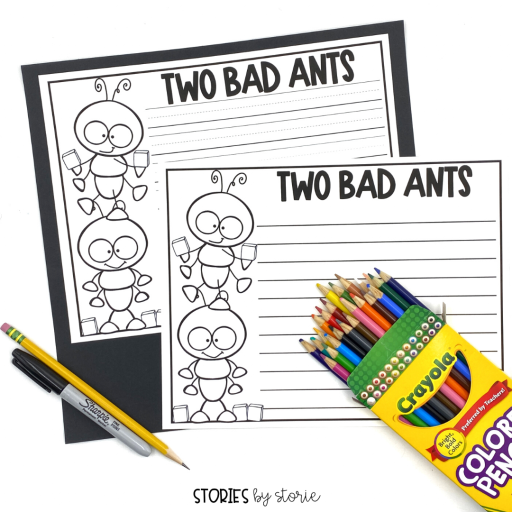 After reading the story, students can write about their favorite part, the plot, or create a new adventure story for the two ants.