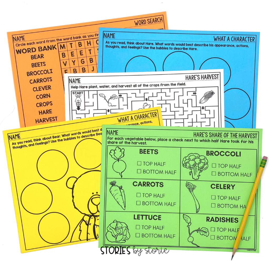 Use these extra activities during or after reading Tops & Bottoms.