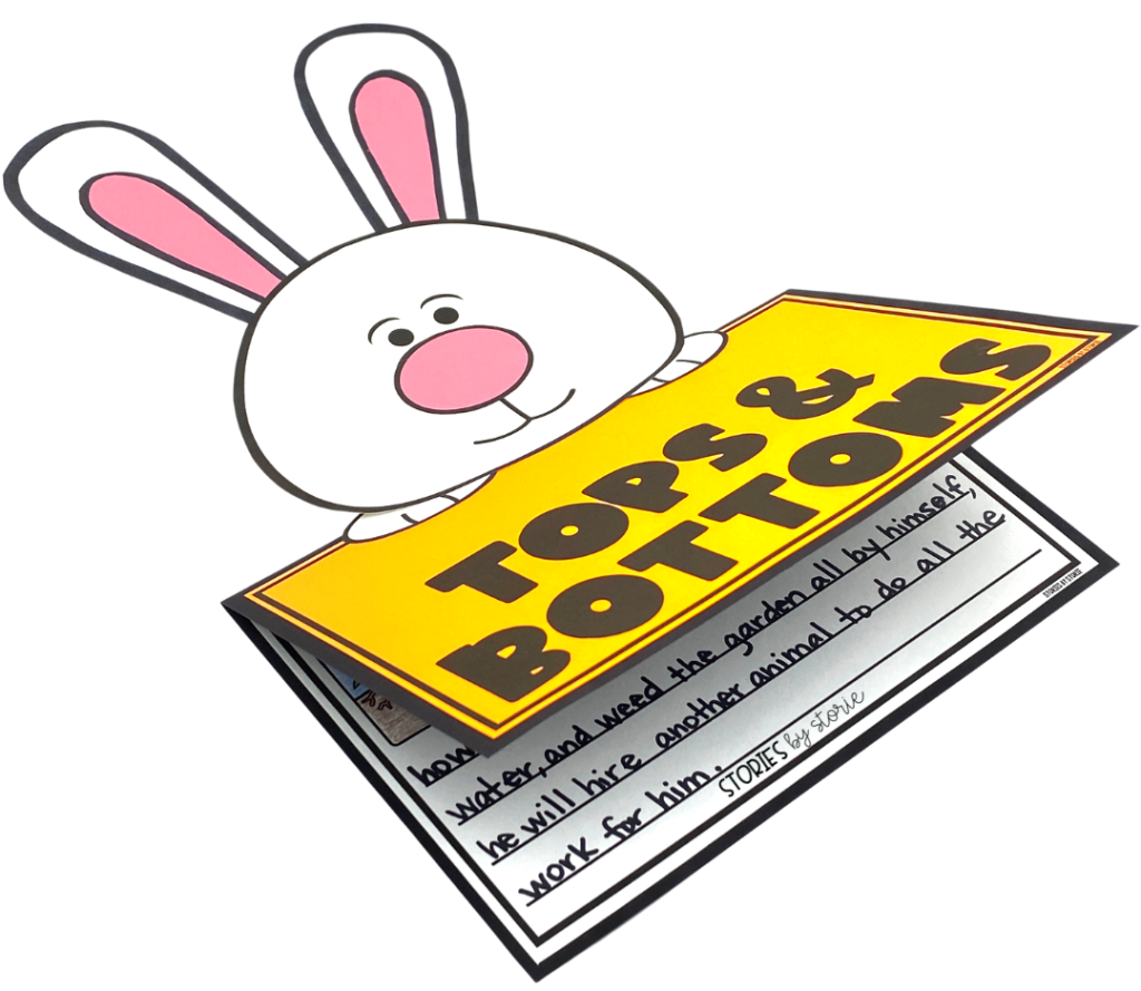 After reading Tops & Bottoms, students can put together a hare writing craft. I have included several suggestions for writing prompts, but you can always choose your own. However, if you don’t have time to do the writing piece, the bunny craft can stand alone.