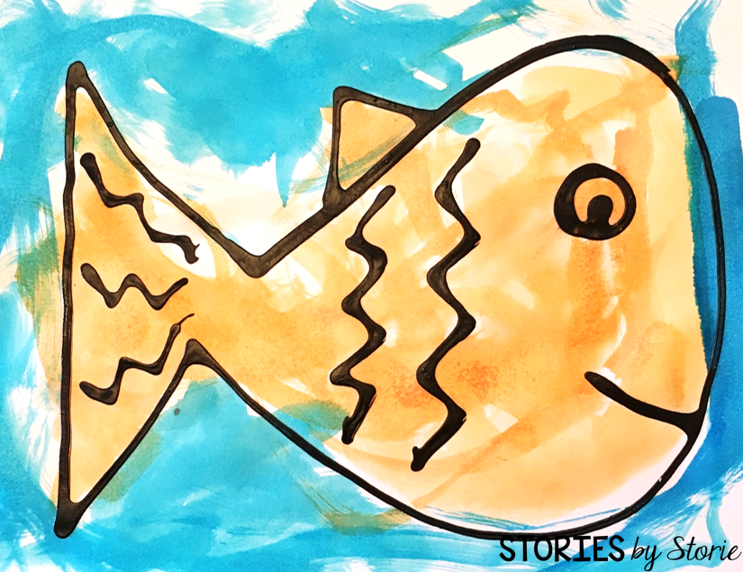 My son painted this black glue fish.