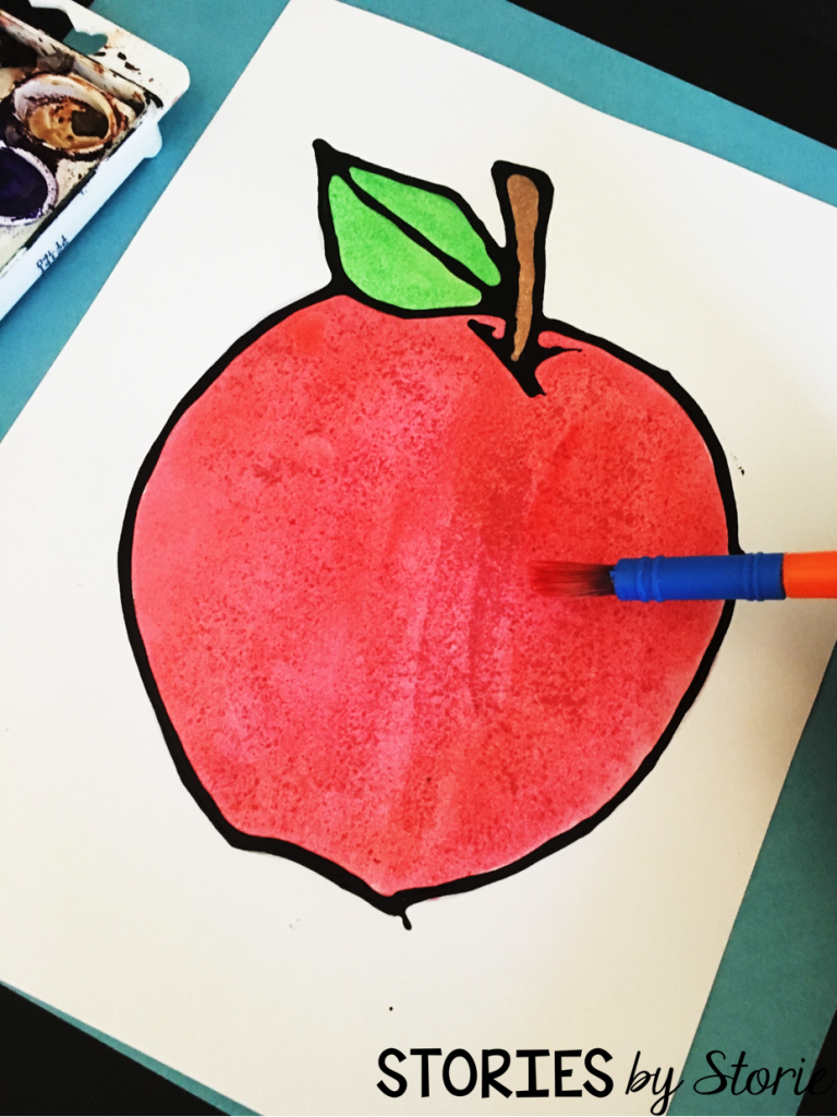 After the black glue dried, it was time to start painting with watercolors.