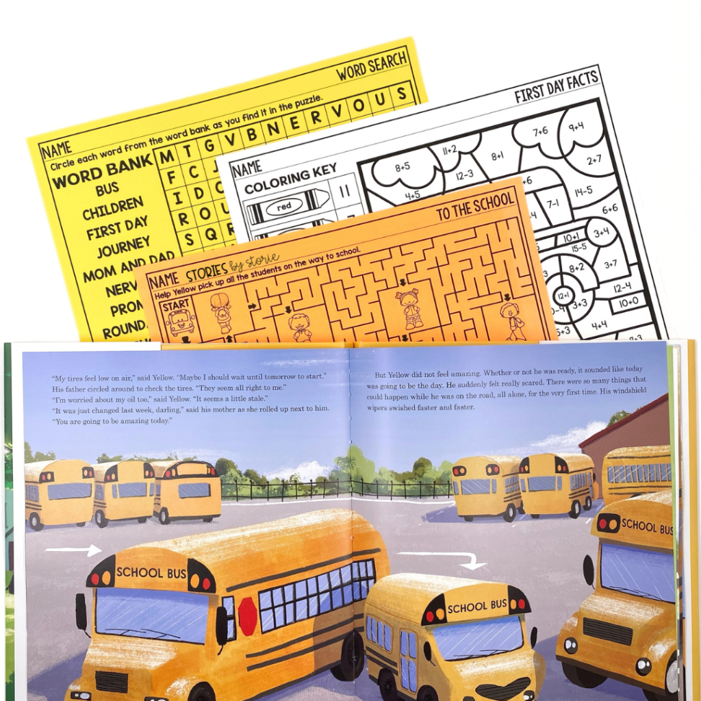 These Little Yellow Bus activities are perfect for fast finishers or to add a little fun to the culmination of your book study. These activities include a word search, a color-by-code page, and a maze.