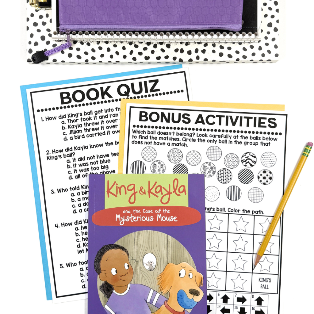 The King & Kayla series is an excellent choice for introducing young readers to the mystery genre. With simple yet intriguing plots, this series captivates first and second graders by inviting them to follow along as King, a lovable dog, and his human companion Kayla, unravel mysteries together.