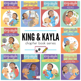 Dive into the mystery genre with King & Kayla! Perfect for young readers, this series invites kids to follow lovable King and his human, Kayla as they find clues, problem solve, and solve each mystery.