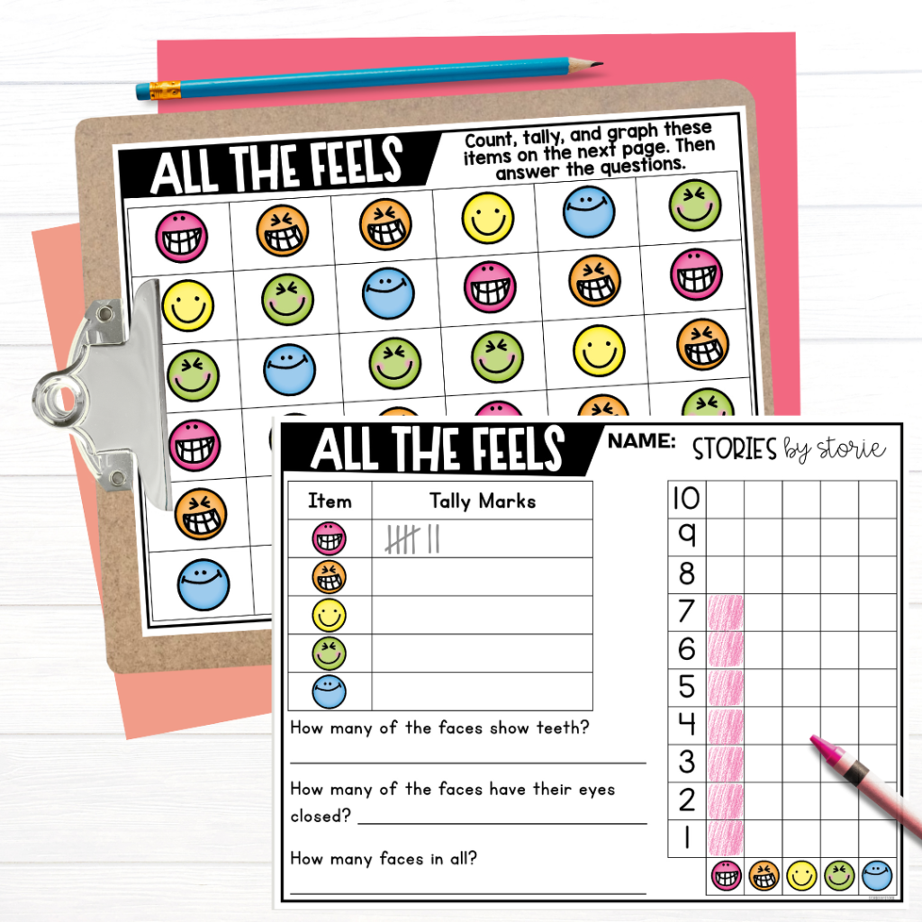 Want to give your students more hands-on graphing practice. Try a count, tally, and graph activity. These pages also include questions for students to analyze and interpret the data provided.