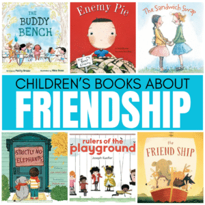 Friendships are an important part of childhood. They teach our children about kindness, cooperation, empathy, sharing, and more. But friendships don’t come easily for every child. That’s when books can help. Here are some of my favorite friendship books for kids. These stories help children learn how to be a good friend, how to include others, and how to see things from another person’s perspective.