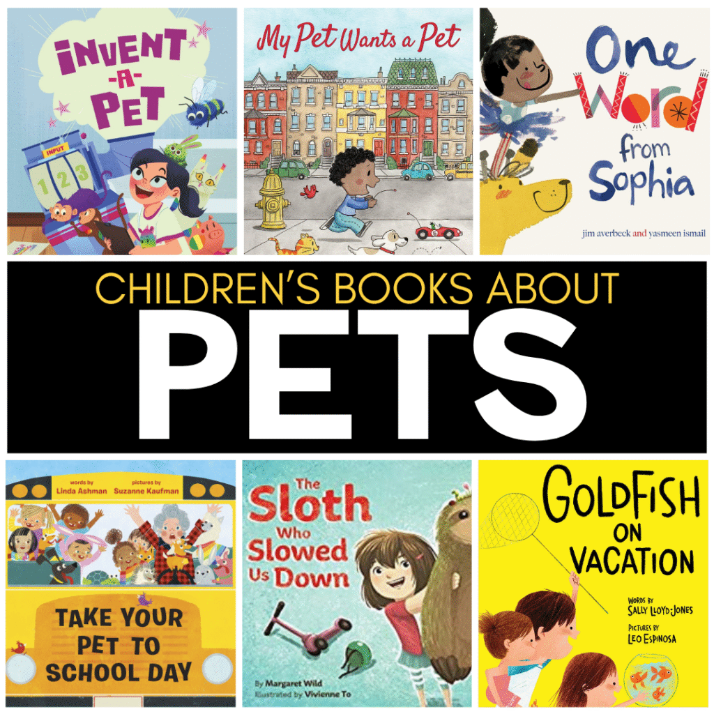 Here are some of my favorite pet books for kids. You'll find books about more traditional pets (dogs, cats, and goldfish), along with some lovable and humorous books about some unexpected pets (sharks, elephants, giraffes, and more).