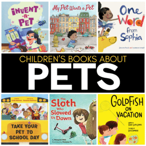 Here are some of my favorite pet books for kids. You'll find books about more traditional pets (dogs, cats, and goldfish), along with some lovable and humorous books about some unexpected pets (sharks, elephants, giraffes, and more).