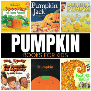 Whether you want to share books about the pumpkin life cycle, memorable pumpkin characters, or just want to embrace this season, here are some of my favorite pumpkin books for kids.