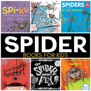 Jump right into the fascinating world of spiders with this collection of spider books for kids. These titles include fascinating facts, colorful photographs and illustrations, memorable characters, and stories to help kids learn more about these captivating creatures. Here are some of my favorite spider books for kids.