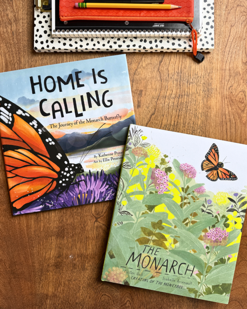 Both of these amazing and beautifully illustrated books feature the monarch butterfly. Not only do they highlight the incredible and difficult journey these butterflies make, but they also offer ways kids can get involved to help!